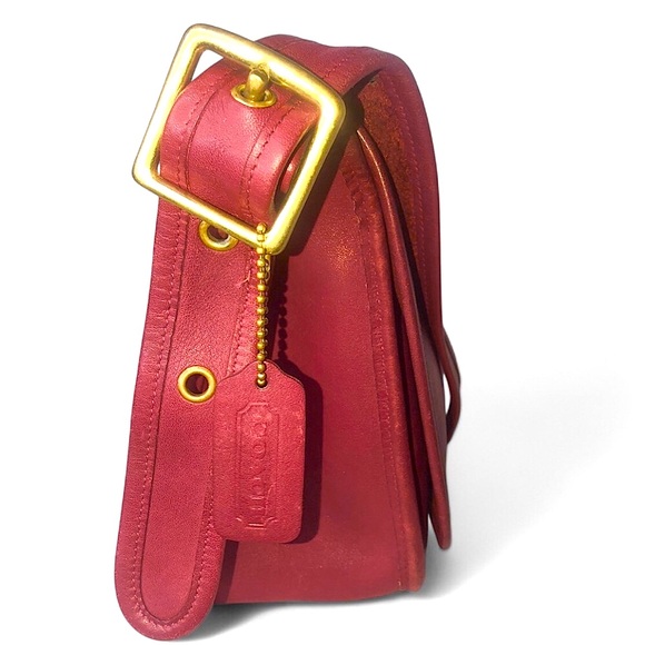COACH PATRICIA SCHNEIDER'S Red Glove Tanned Crossbody Shoulder Bag VTG 9951 COA - Picture 6 of 17